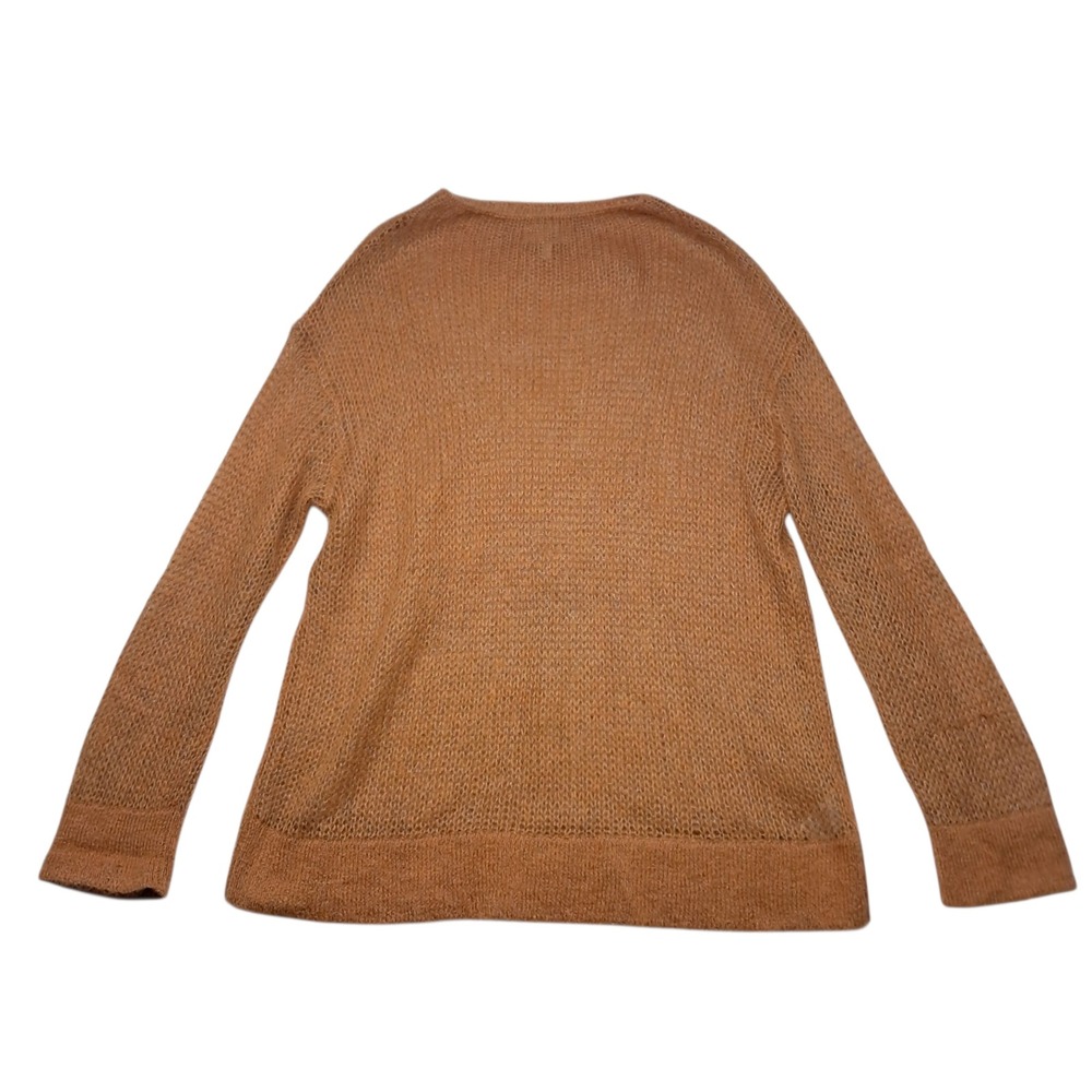 & Other Stories Sweater Womens Small Oversized Orange Mohair Wool Open Knit Fall
